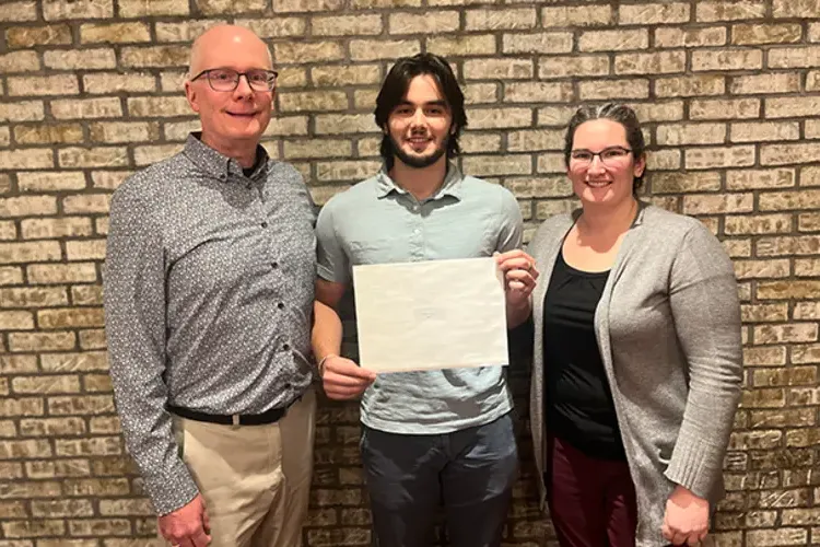 Professor Joanne Beckwith Maddock, Aleksa Petric and Professor Bob Tilton at the Pittsburgh Section AIChE Student Night